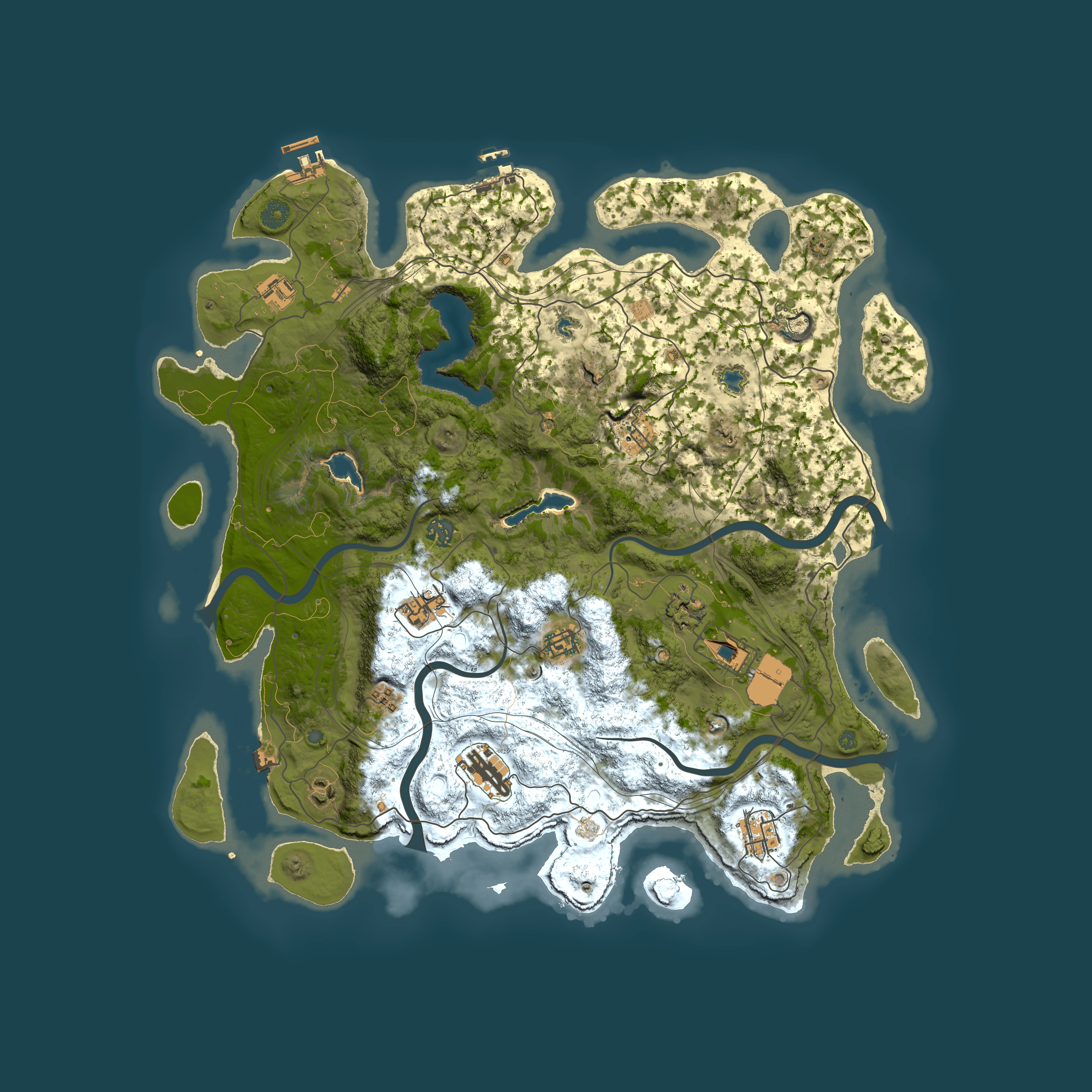Full top-down render of Rust map seed 847464994, 4500x4500m