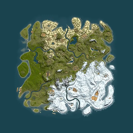 Rust map seed 188838864, 5000x5000m top-down preview