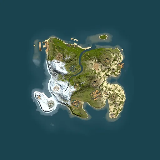 Rust map seed 684346477, 2500x2500m top-down preview