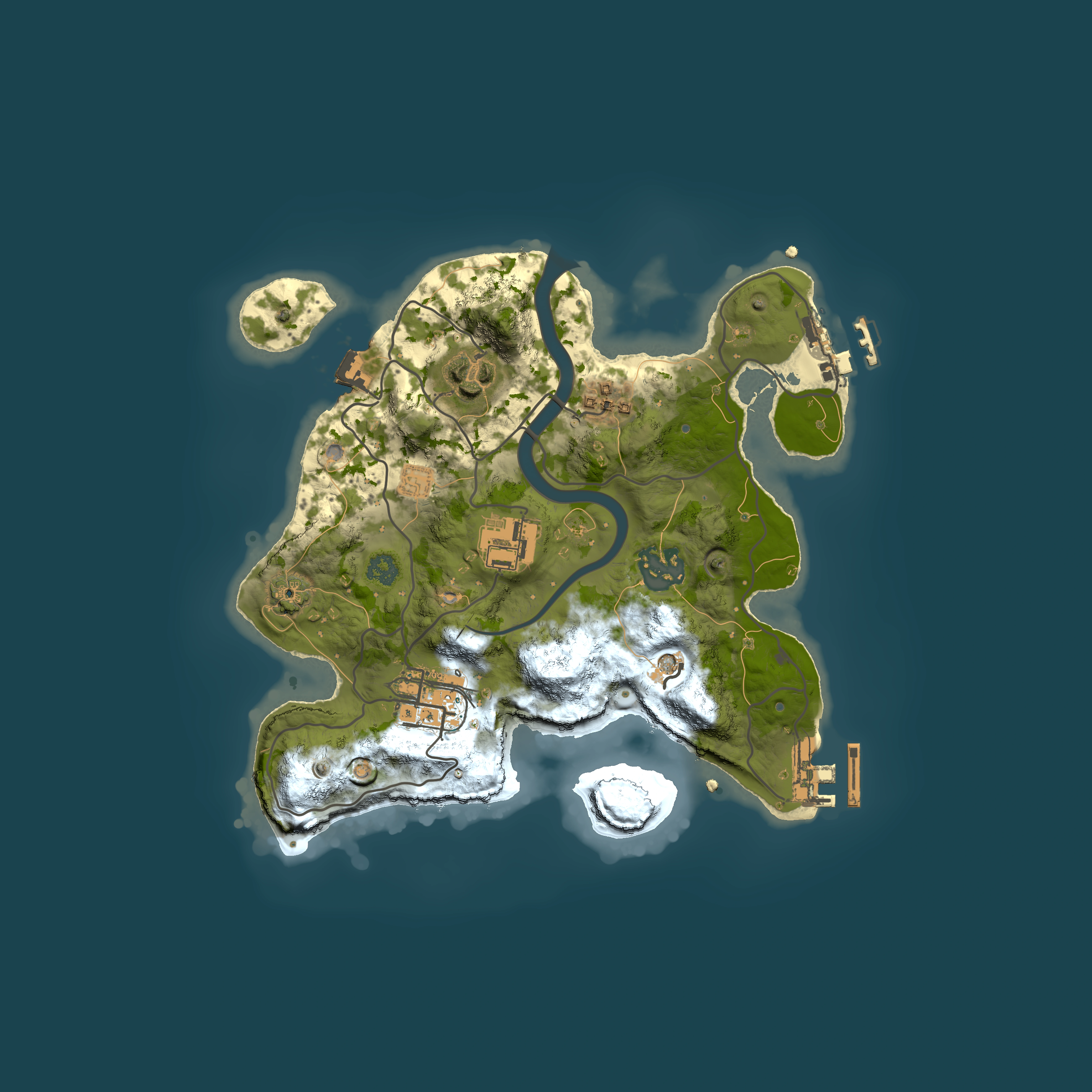 Full top-down render of Rust map seed 517295335, 2500x2500m