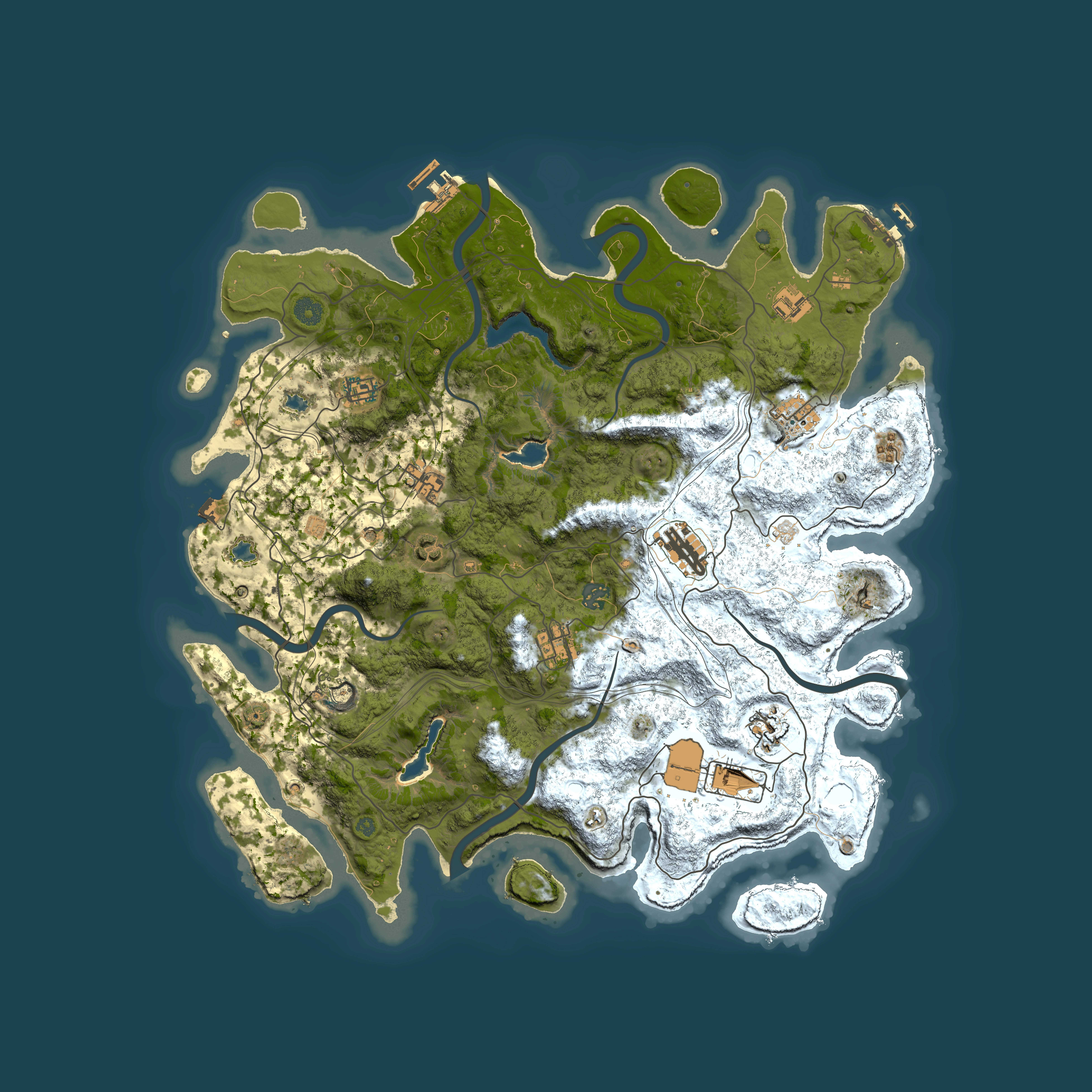 Full top-down render of Rust map seed 221274481, 4500x4500m