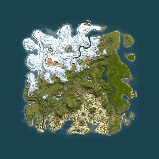 Rust map seed 764443105, 4500x4500m top-down preview