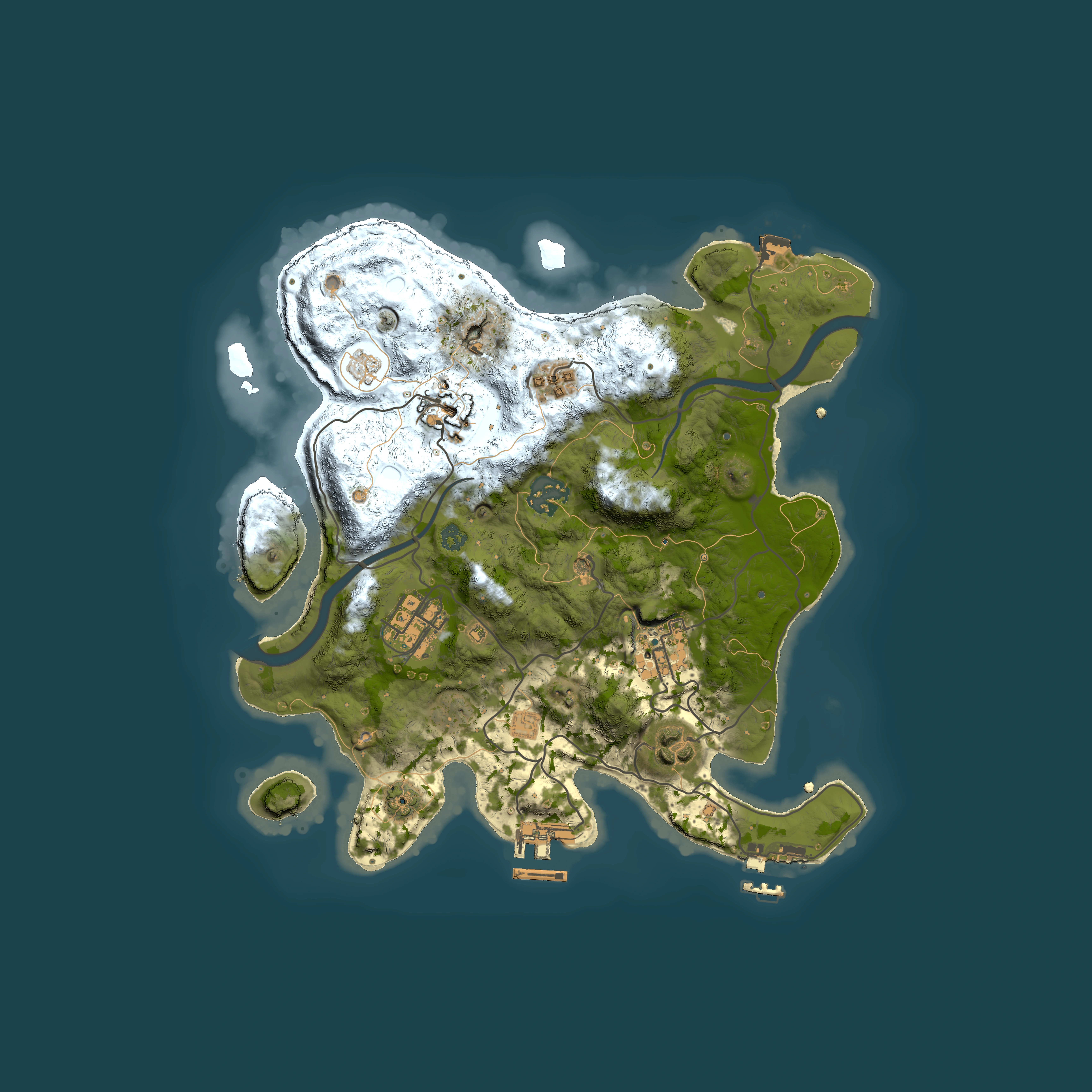 Full top-down render of Rust map seed 990352746, 3000x3000m