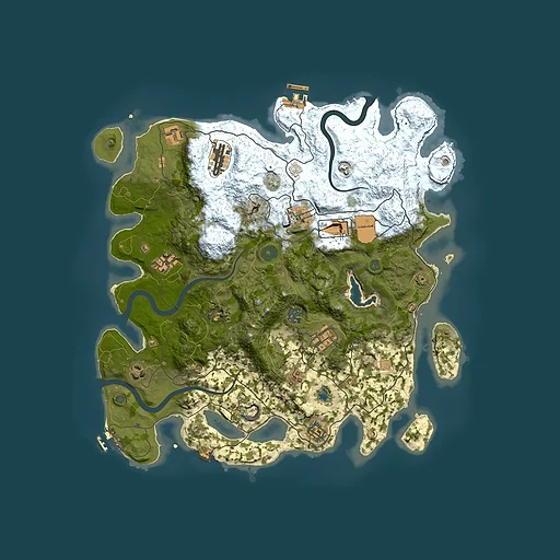 Rust map seed 8564104, 4000x4000m top-down preview