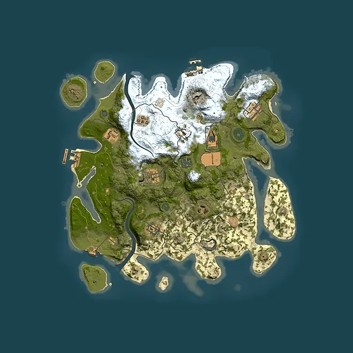 Rust map seed 349690493, 3500x3500m top-down preview