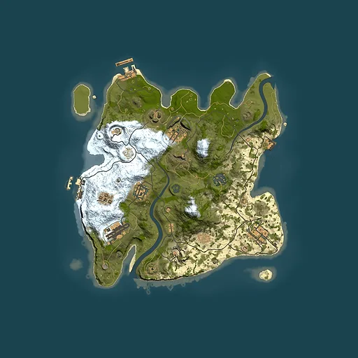 Rust map seed 955289154, 3000x3000m top-down preview