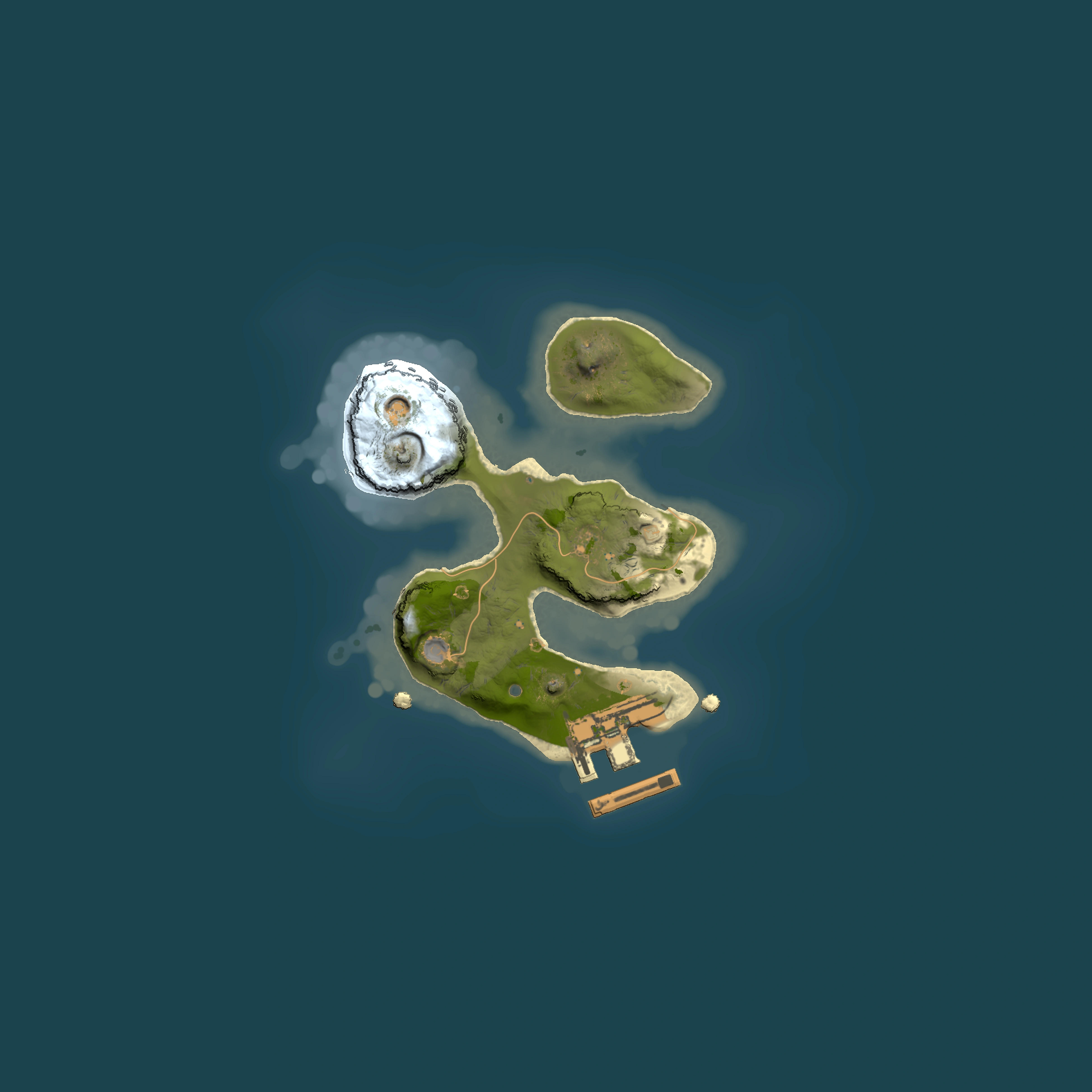 Full top-down render of Rust map seed 1167558192, 1500x1500m