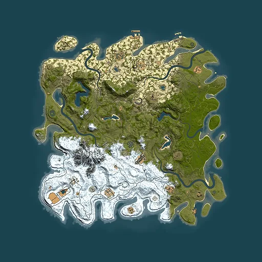 Rust map seed 2134368230, 5000x5000m top-down preview