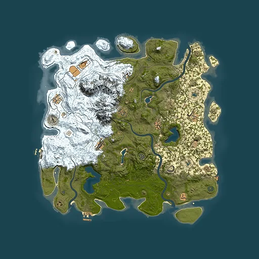 Rust map seed 2068238279, 5000x5000m top-down preview