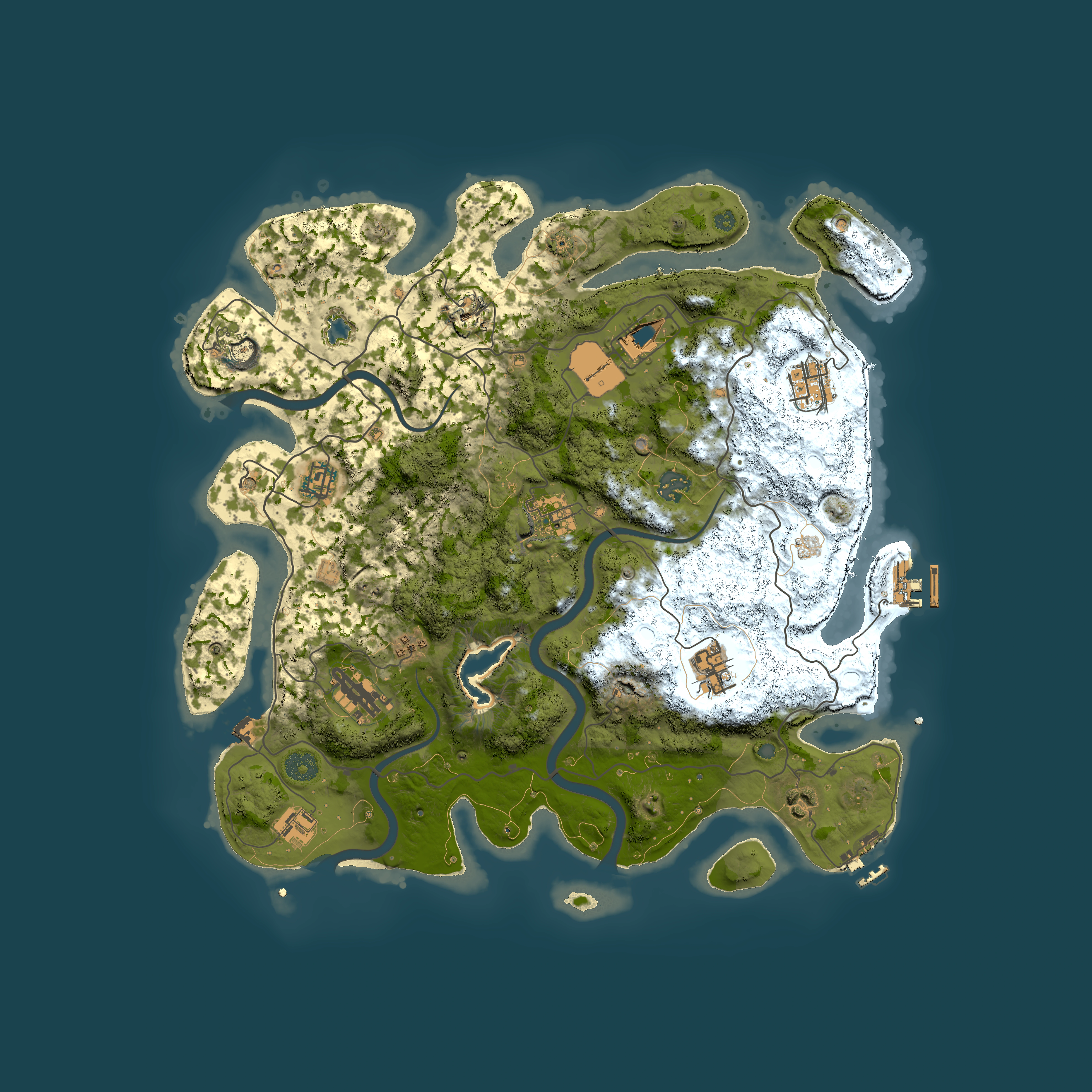 Full top-down render of Rust map seed 832104703, 4000x4000m