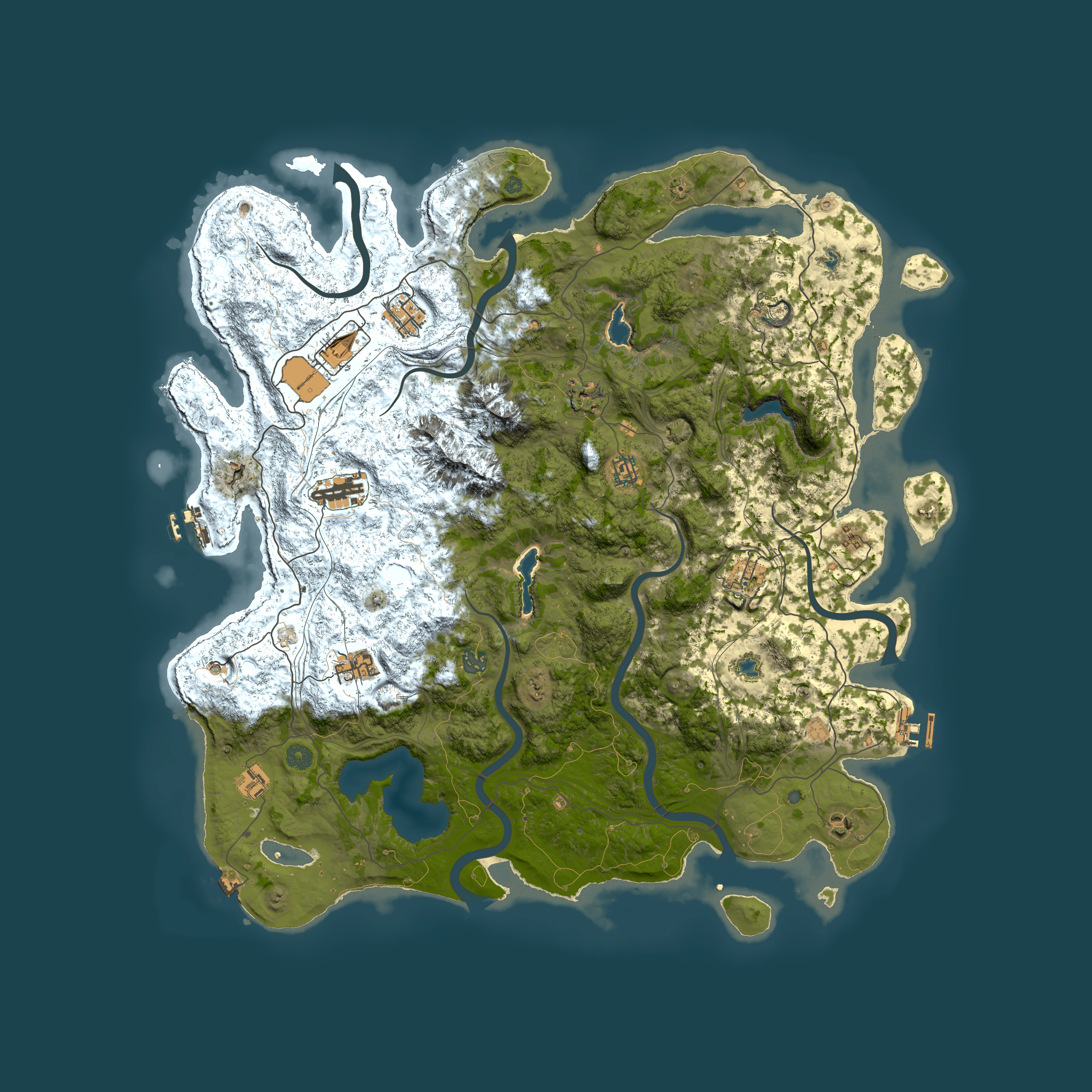 Full top-down render of Rust map seed 465207230, 5000x5000m