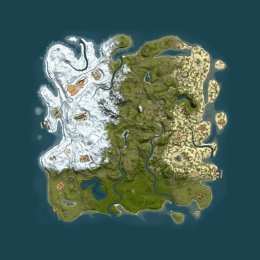Rust map seed 465207230, 5000x5000m top-down preview