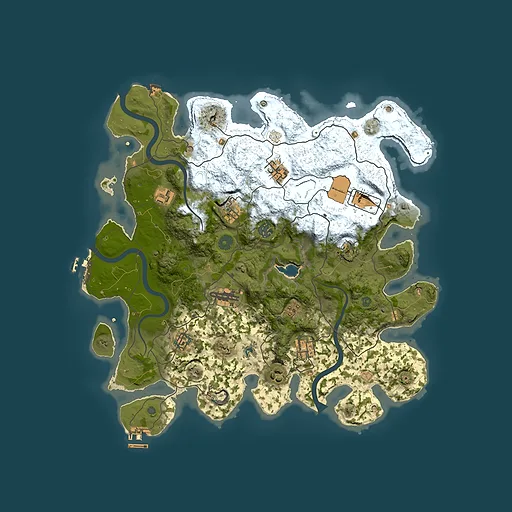 Rust map seed 1065705174, 4000x4000m top-down preview