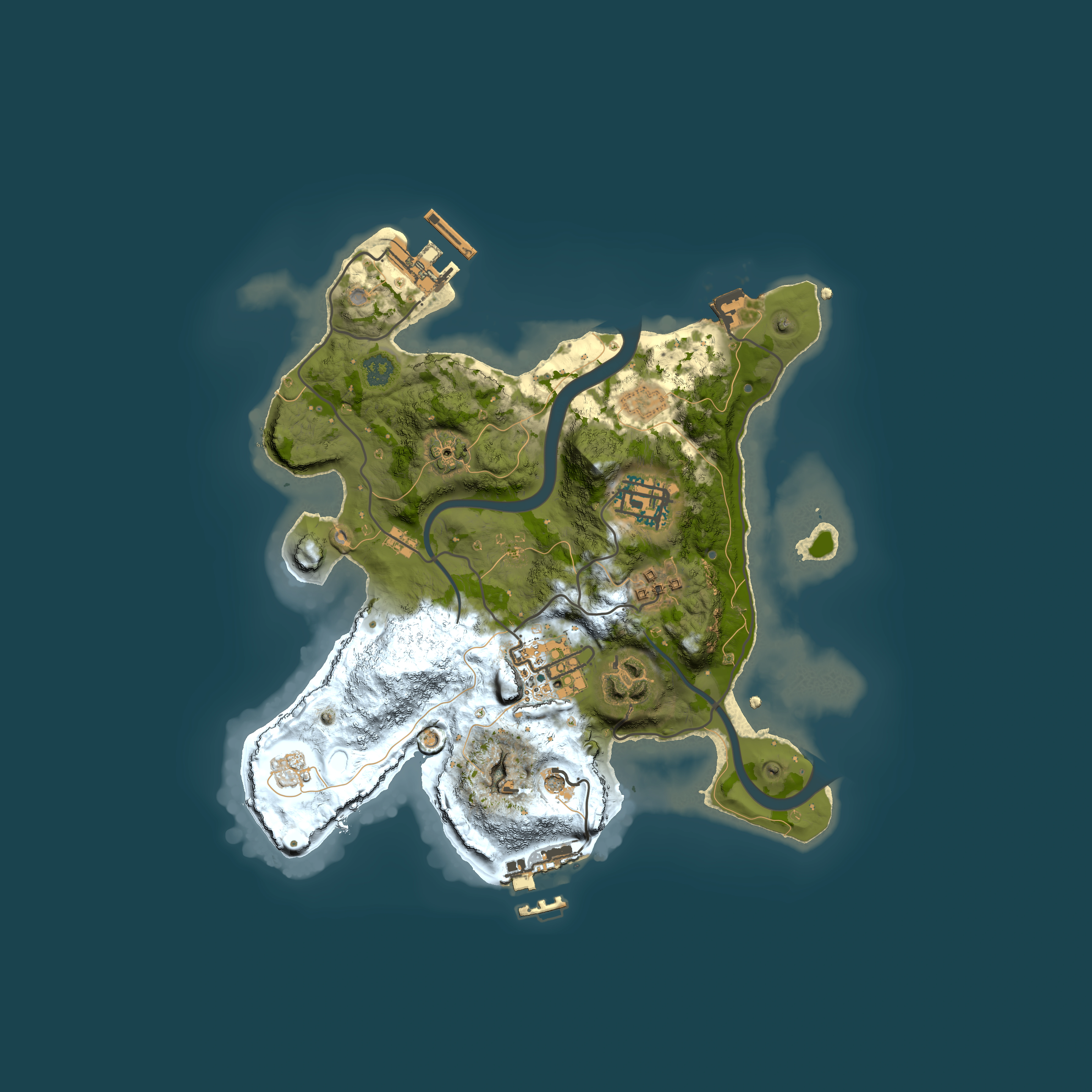 Full top-down render of Rust map seed 1901368792, 2500x2500m
