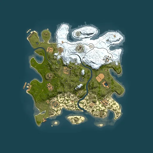 Rust map seed 1086606418, 3500x3500m top-down preview