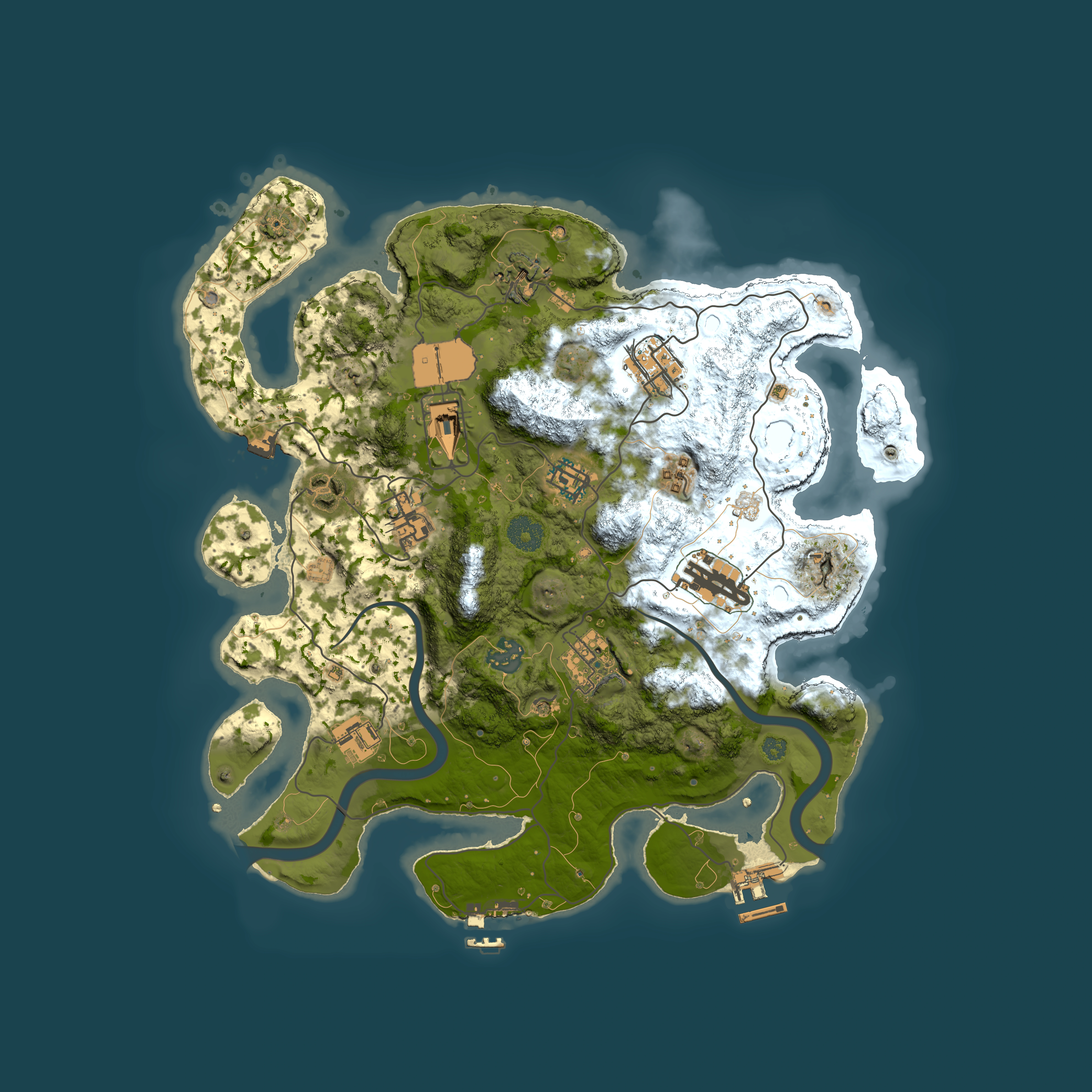 Full top-down render of Rust map seed 297157044, 3500x3500m