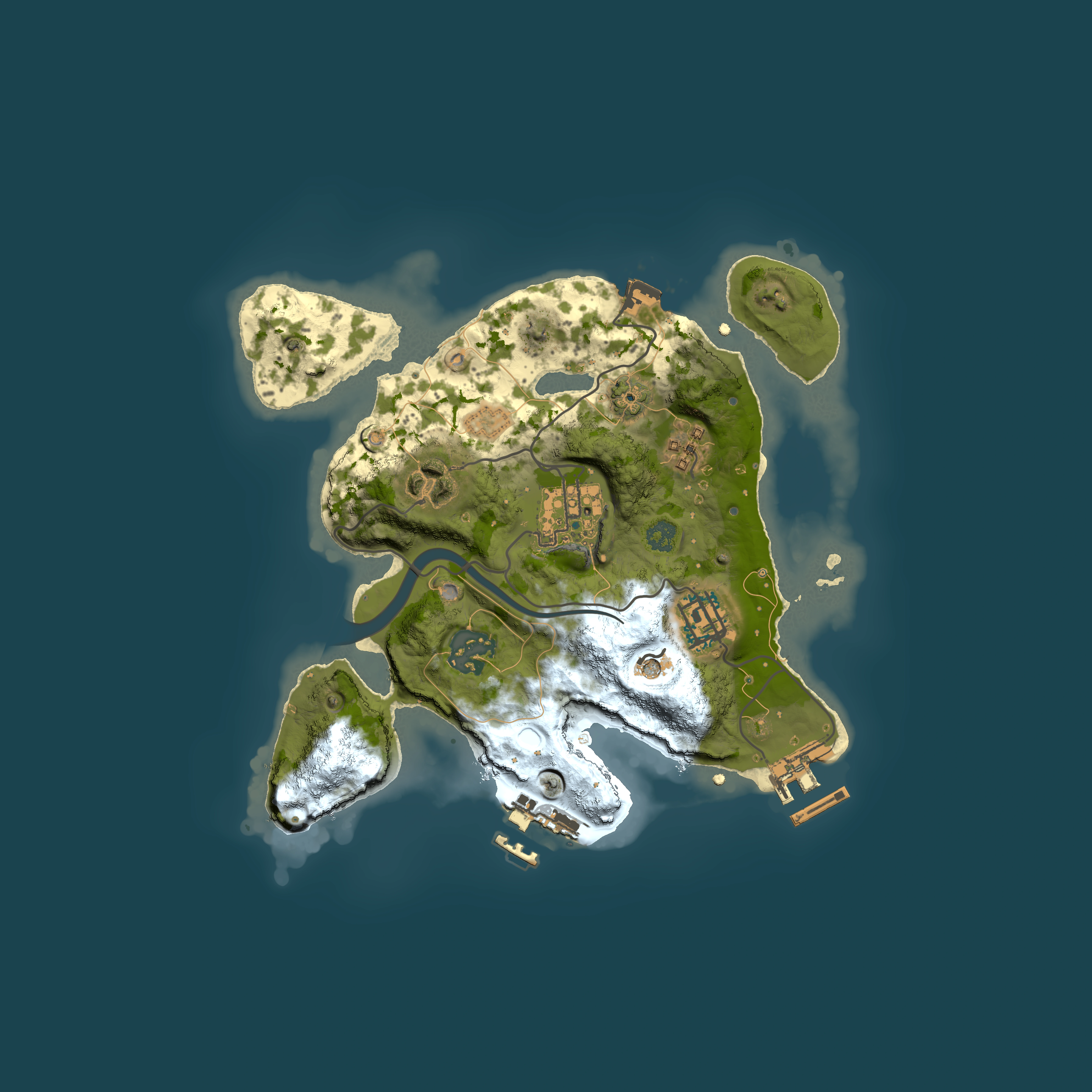 Full top-down render of Rust map seed 752418541, 2500x2500m
