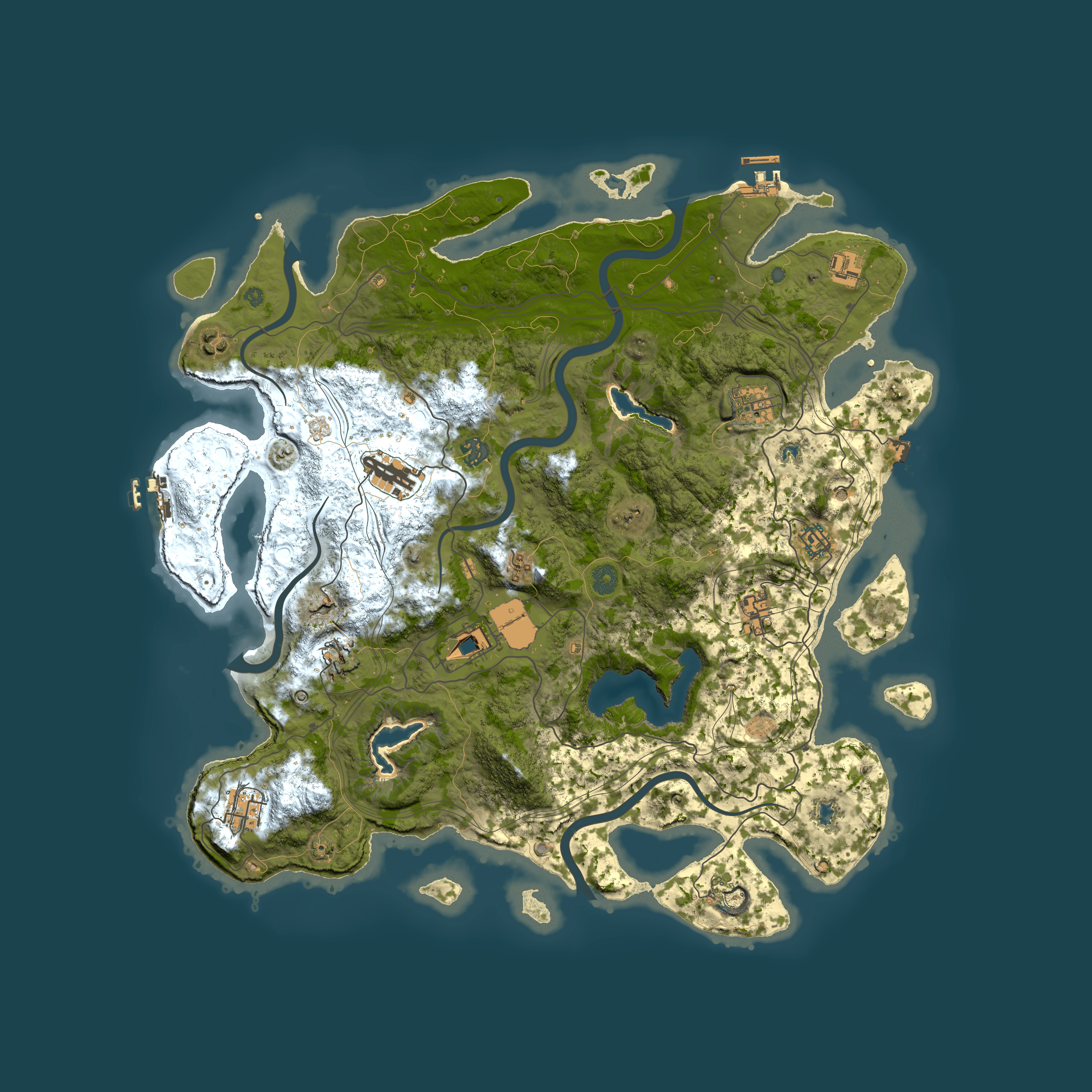 Full top-down render of Rust map seed 1949877092, 4500x4500m