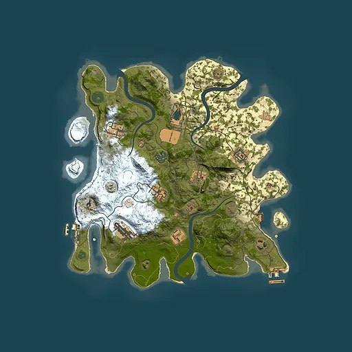 Rust map seed 585958218, 3500x3500m top-down preview