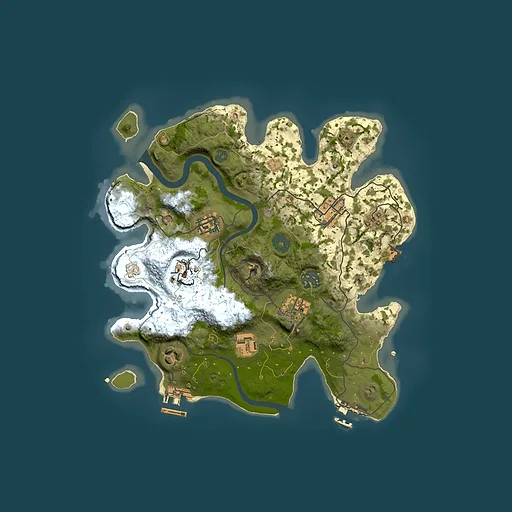 Rust map seed 1264570699, 3000x3000m top-down preview