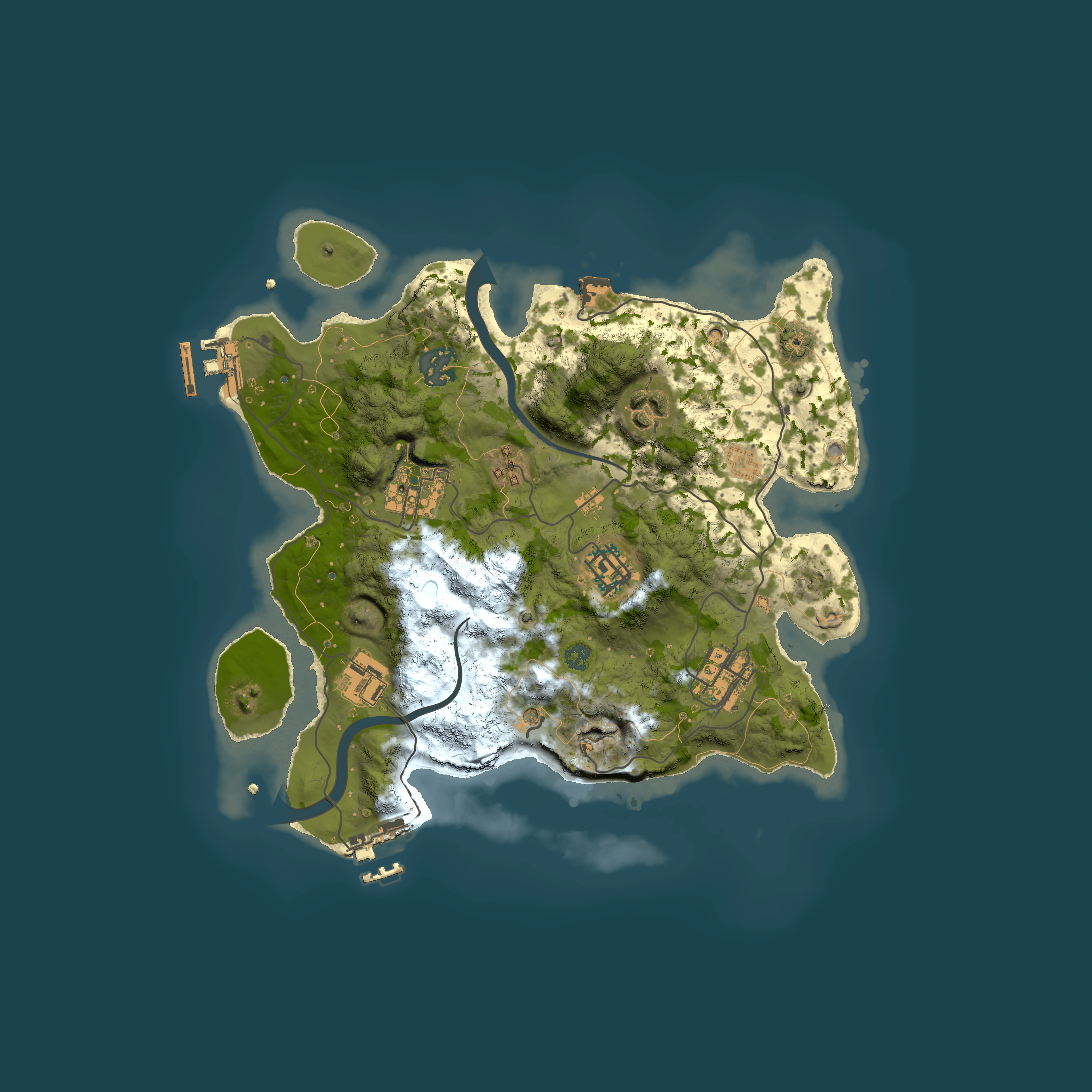 Full top-down render of Rust map seed 1699565112, 3000x3000m