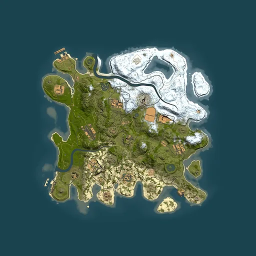 Rust map seed 1390499085, 3500x3500m top-down preview