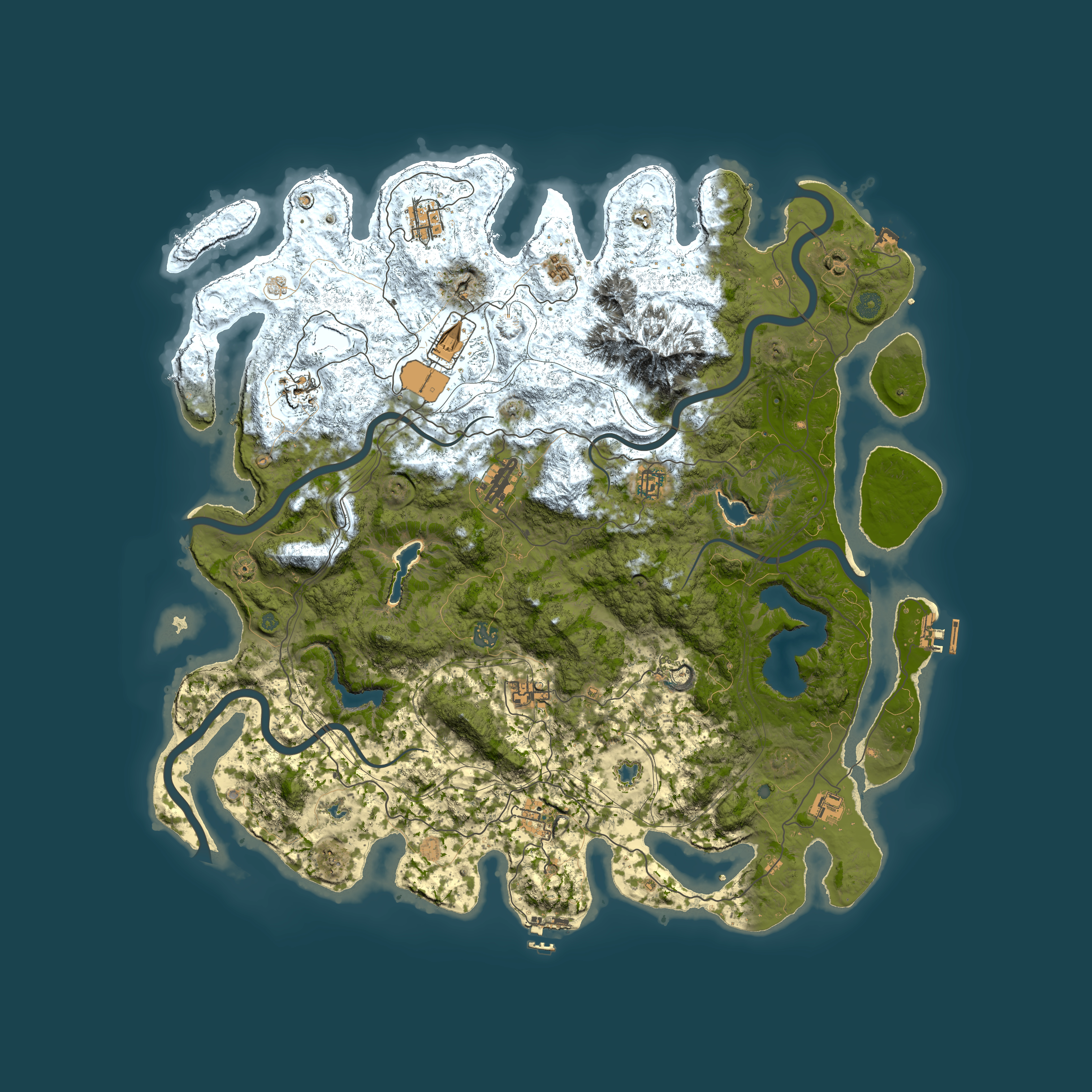 Full top-down render of Rust map seed 1386339919, 5000x5000m