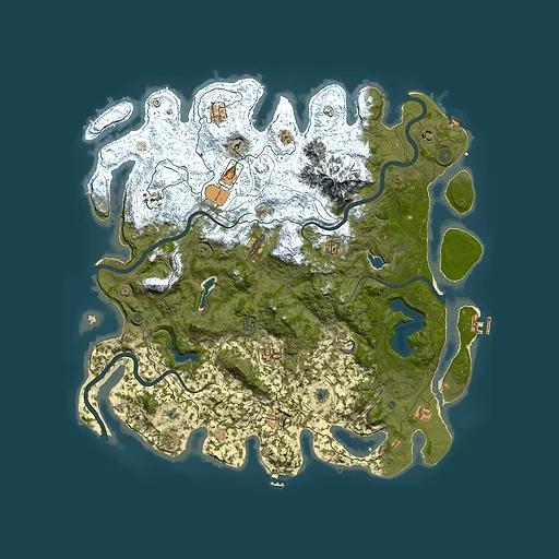 Rust map seed 1386339919, 5000x5000m top-down preview