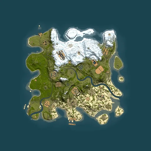 Rust map seed 685437269, 3500x3500m top-down preview