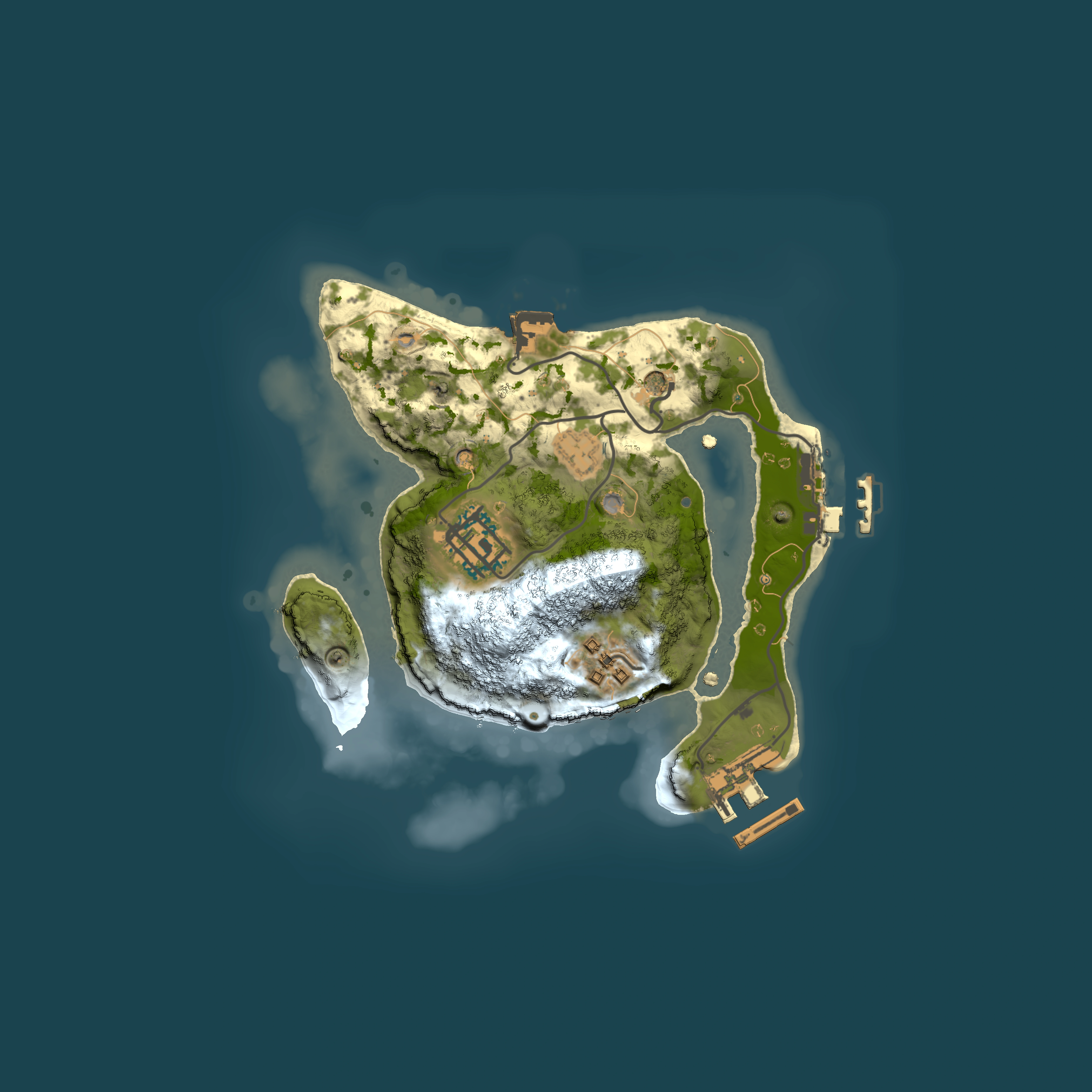 Full top-down render of Rust map seed 1891036377, 2000x2000m