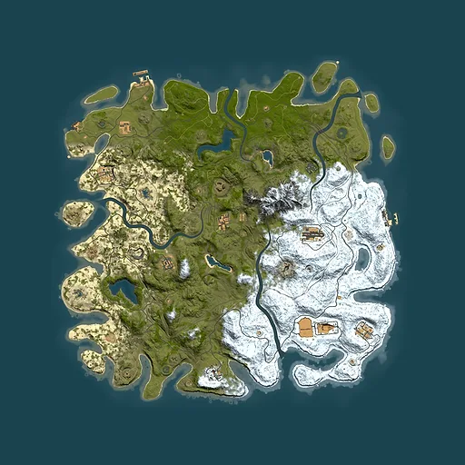 Rust map seed 139684976, 5000x5000m top-down preview