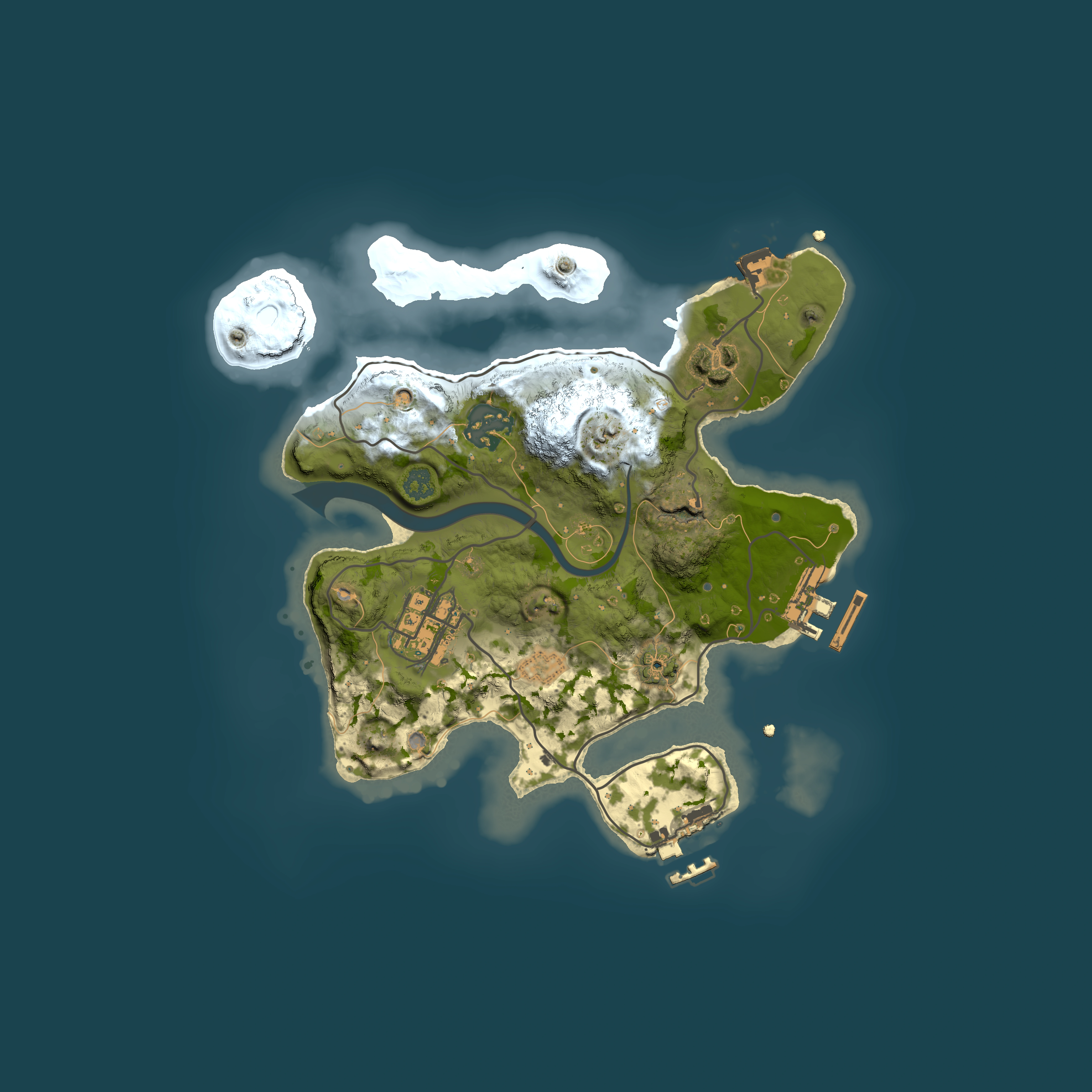 Full top-down render of Rust map seed 1647848372, 2500x2500m