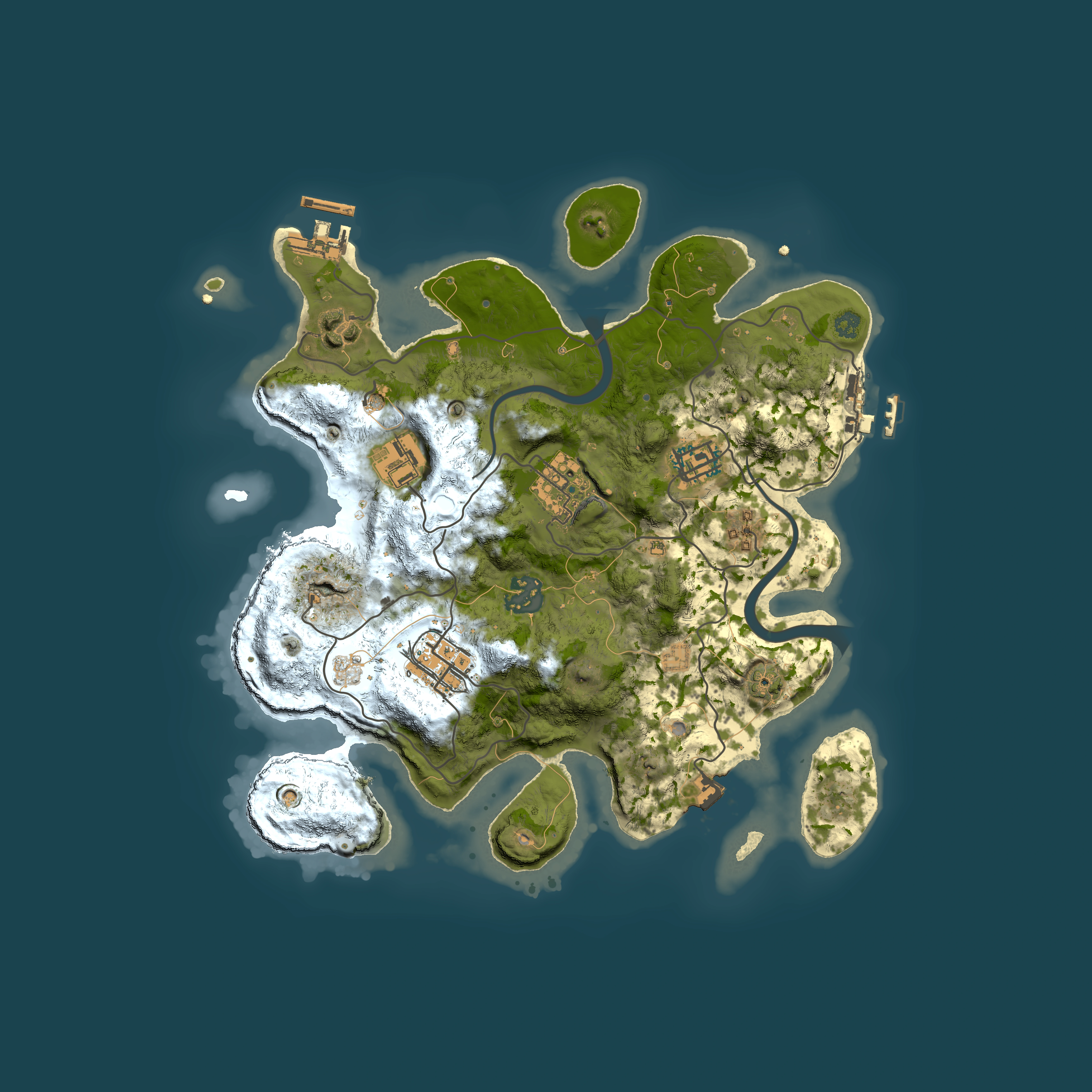 Full top-down render of Rust map seed 2111003621, 3000x3000m