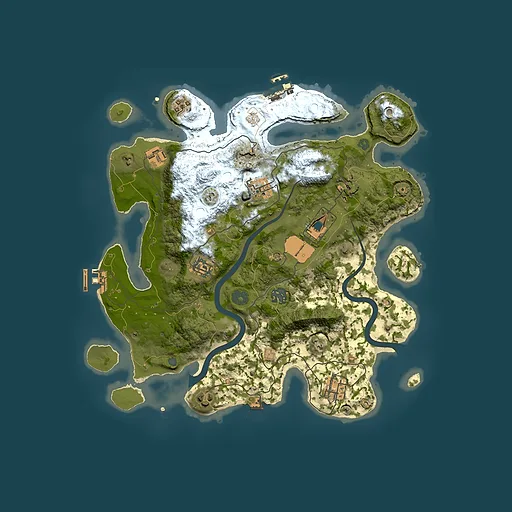 Rust map seed 850556590, 3500x3500m top-down preview