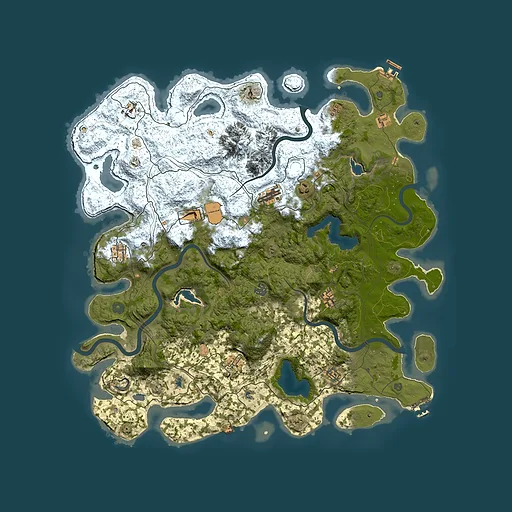 Rust map seed 1099842470, 5000x5000m top-down preview