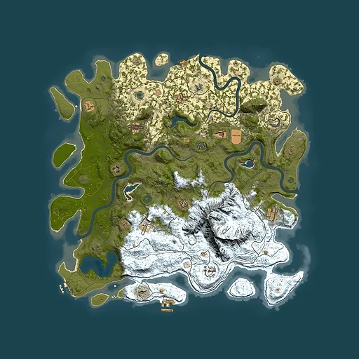 Rust map seed 2052583707, 5000x5000m top-down preview