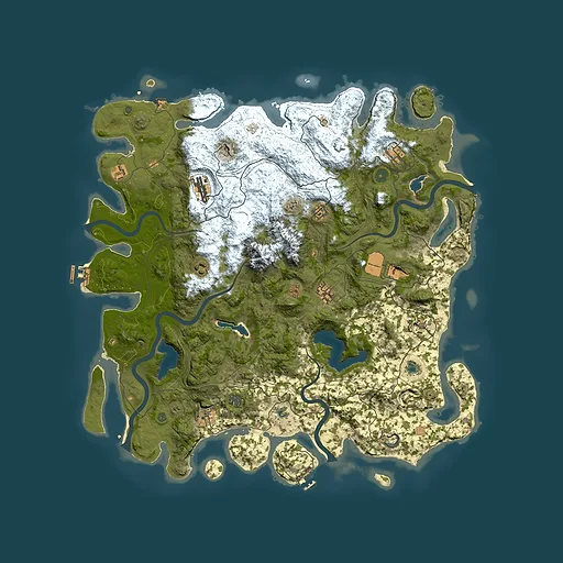 Rust map seed 119129842, 5000x5000m top-down preview