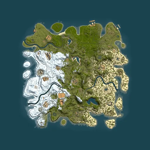 Rust map seed 1686975381, 4500x4500m top-down preview