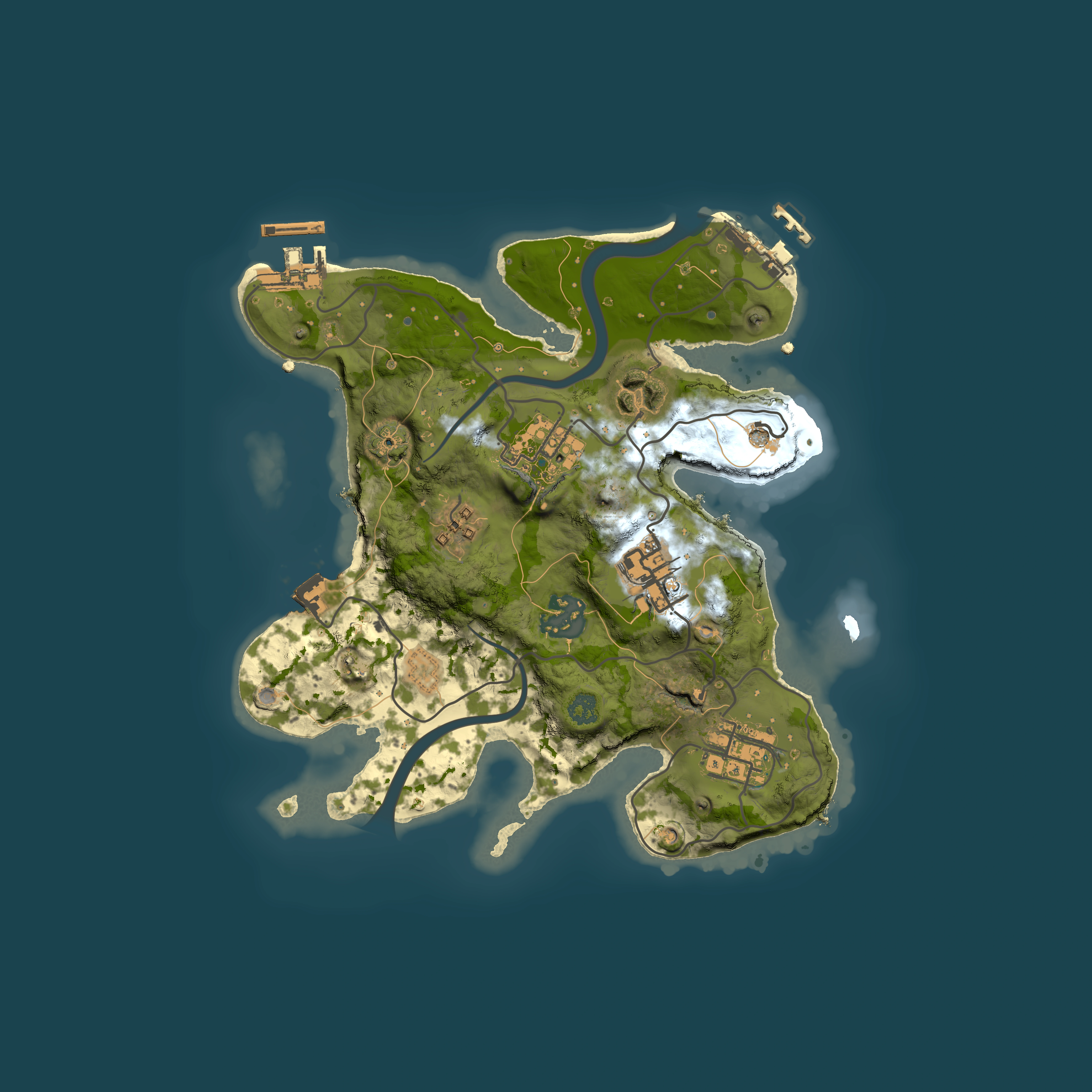 Full top-down render of Rust map seed 633149913, 2500x2500m