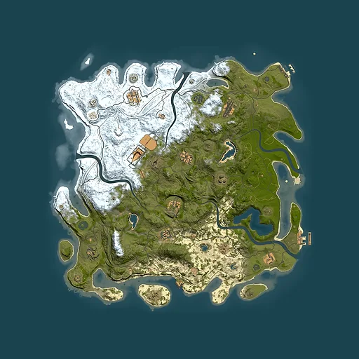 Rust map seed 1055362496, 4500x4500m top-down preview