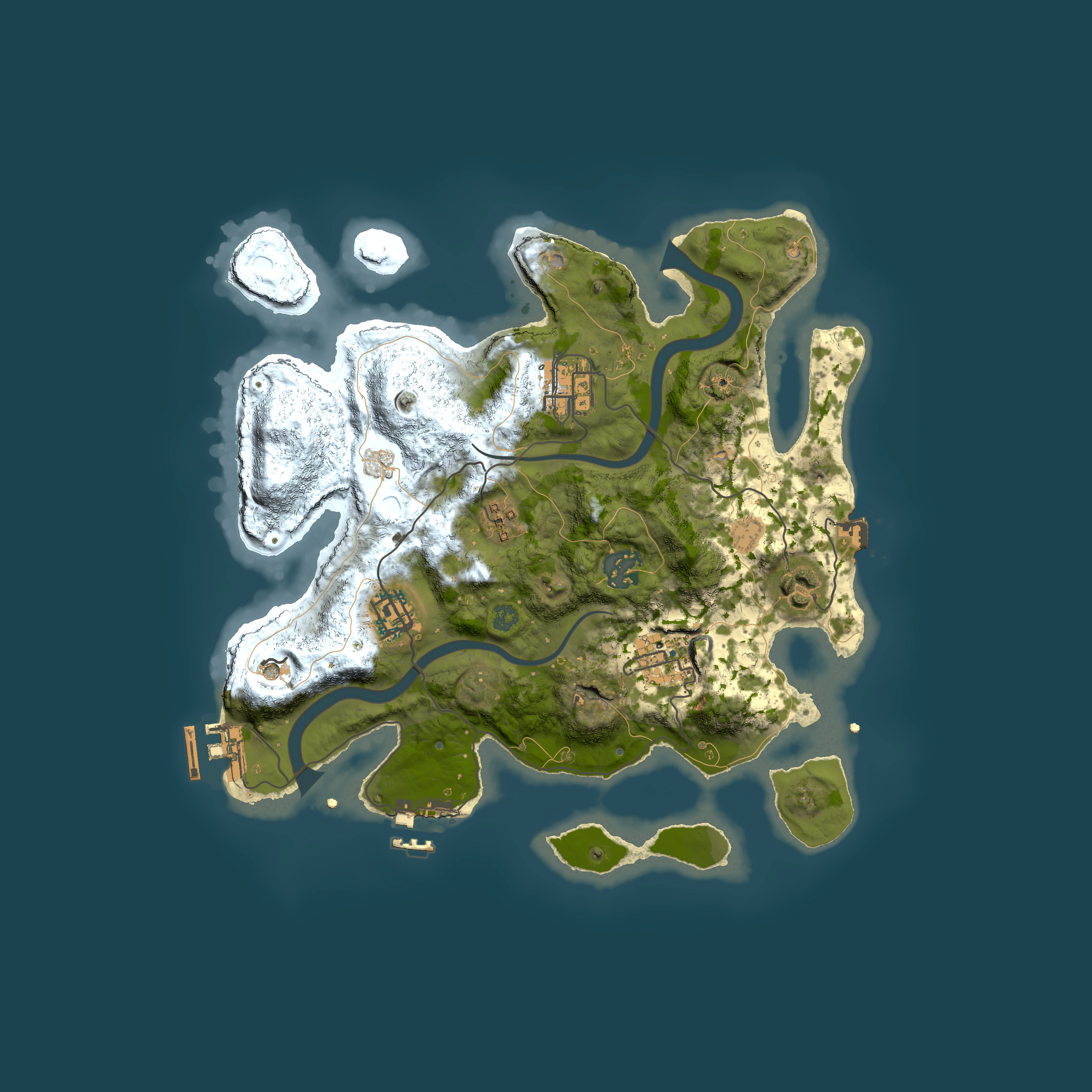 Full top-down render of Rust map seed 1412690863, 3000x3000m