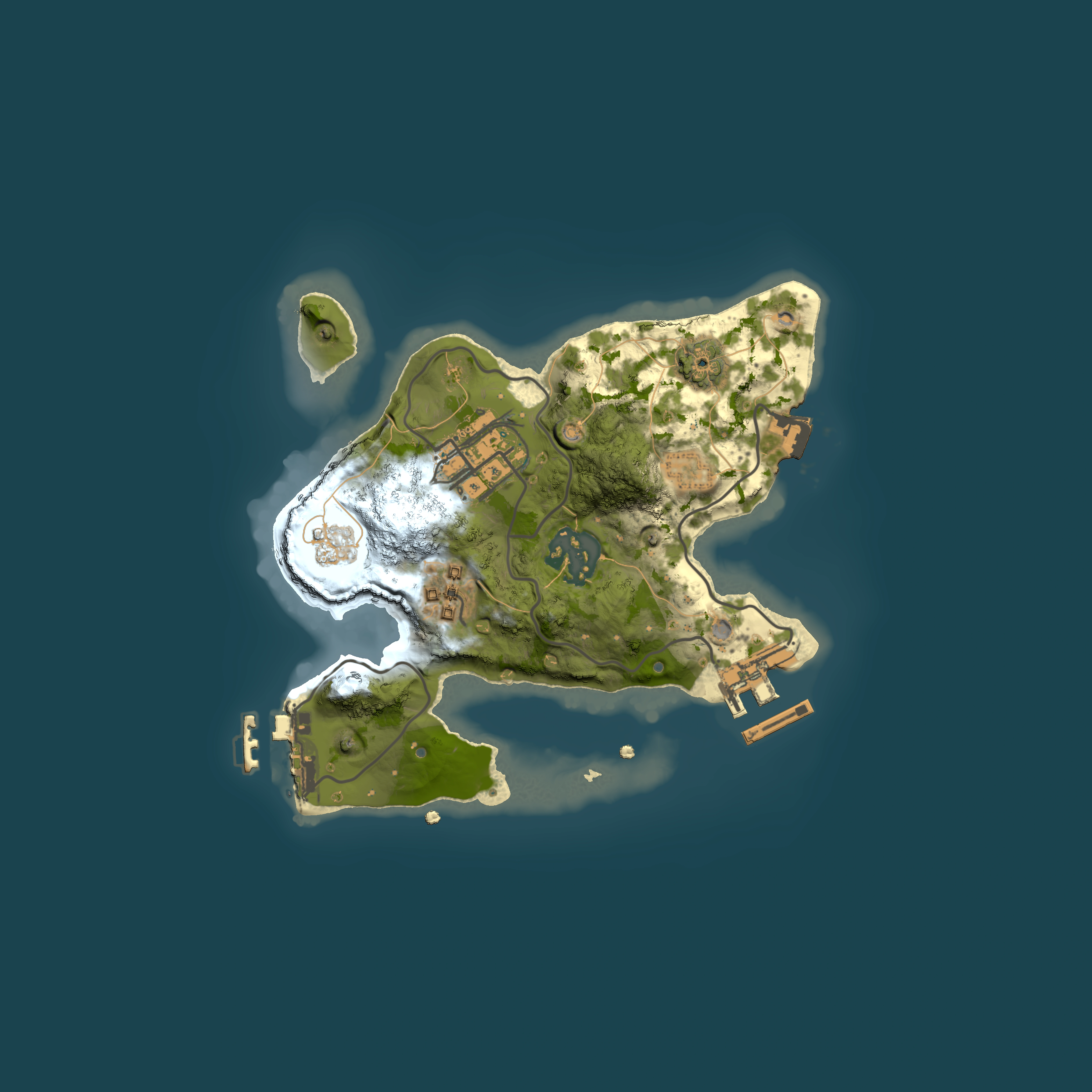 Full top-down render of Rust map seed 1376808998, 2000x2000m