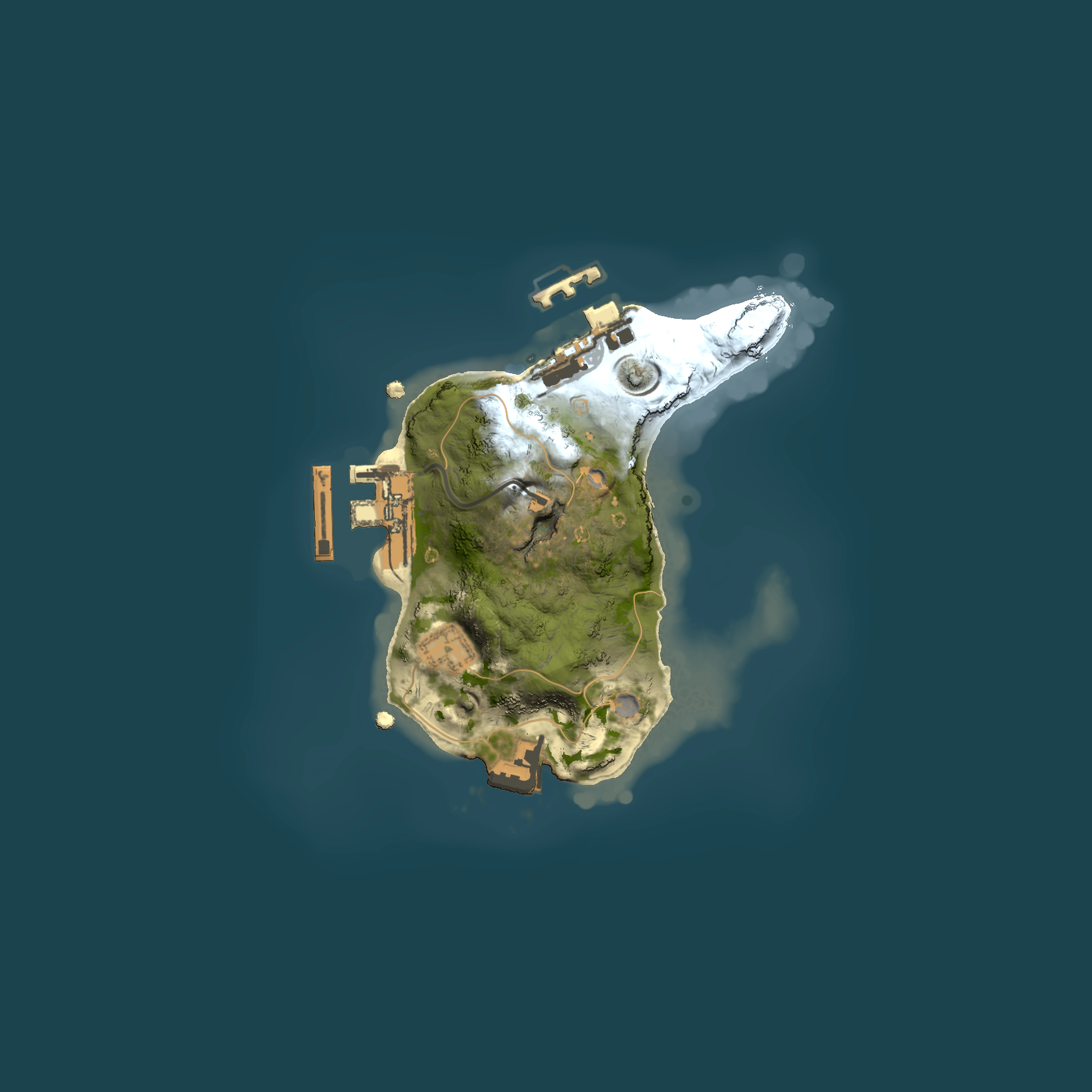 Full top-down render of Rust map seed 1705930907, 1500x1500m