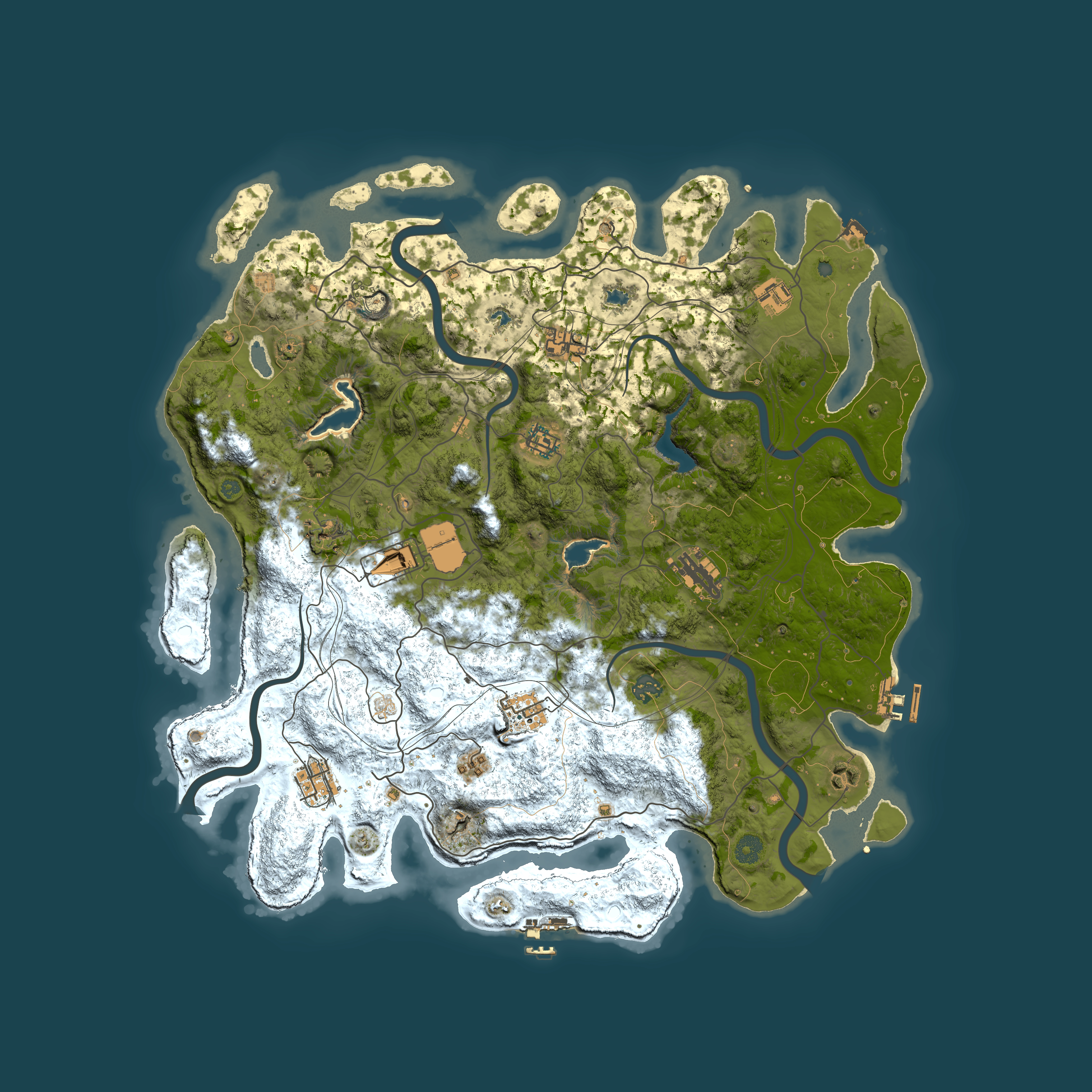 Full top-down render of Rust map seed 100513556, 4500x4500m