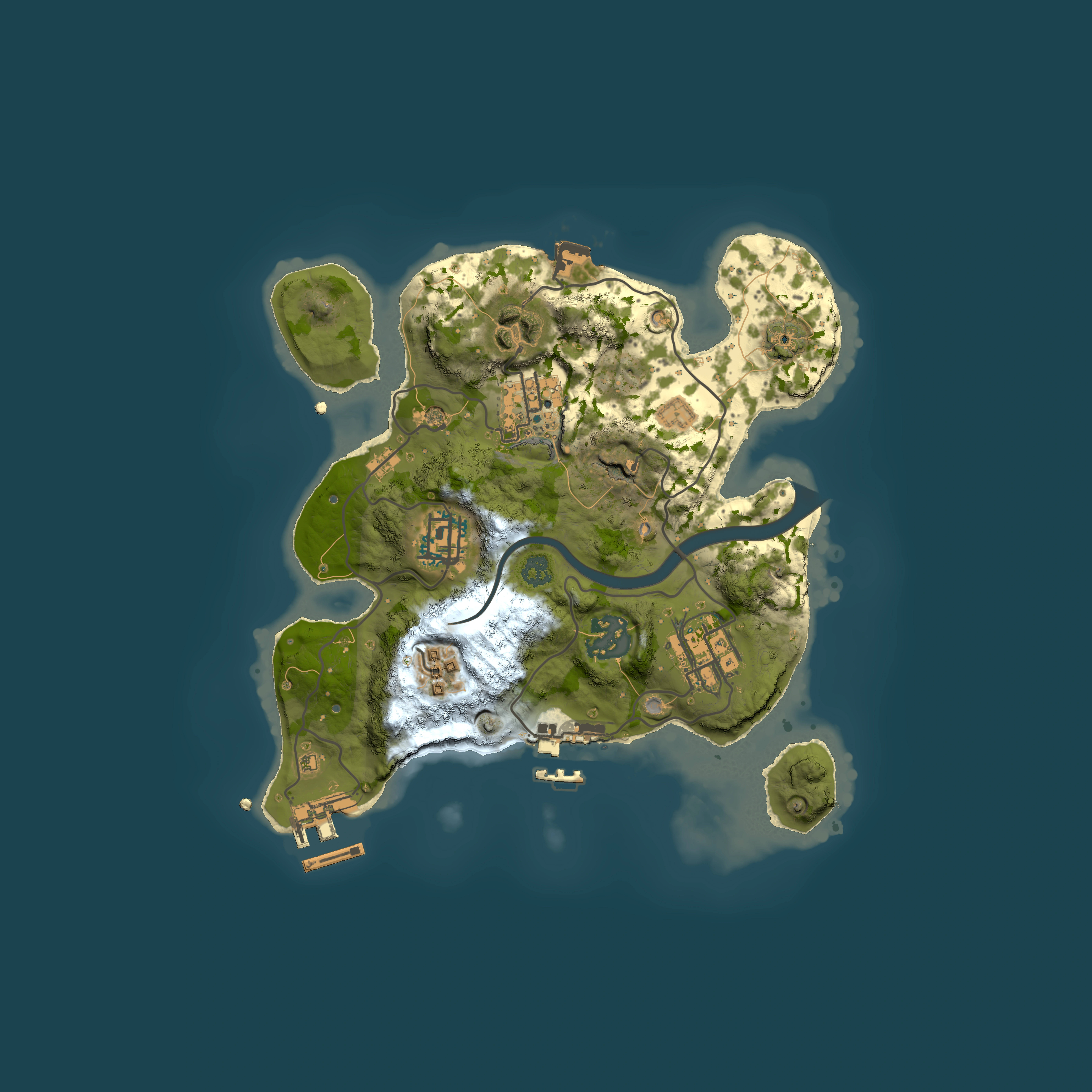Full top-down render of Rust map seed 1476637742, 2500x2500m