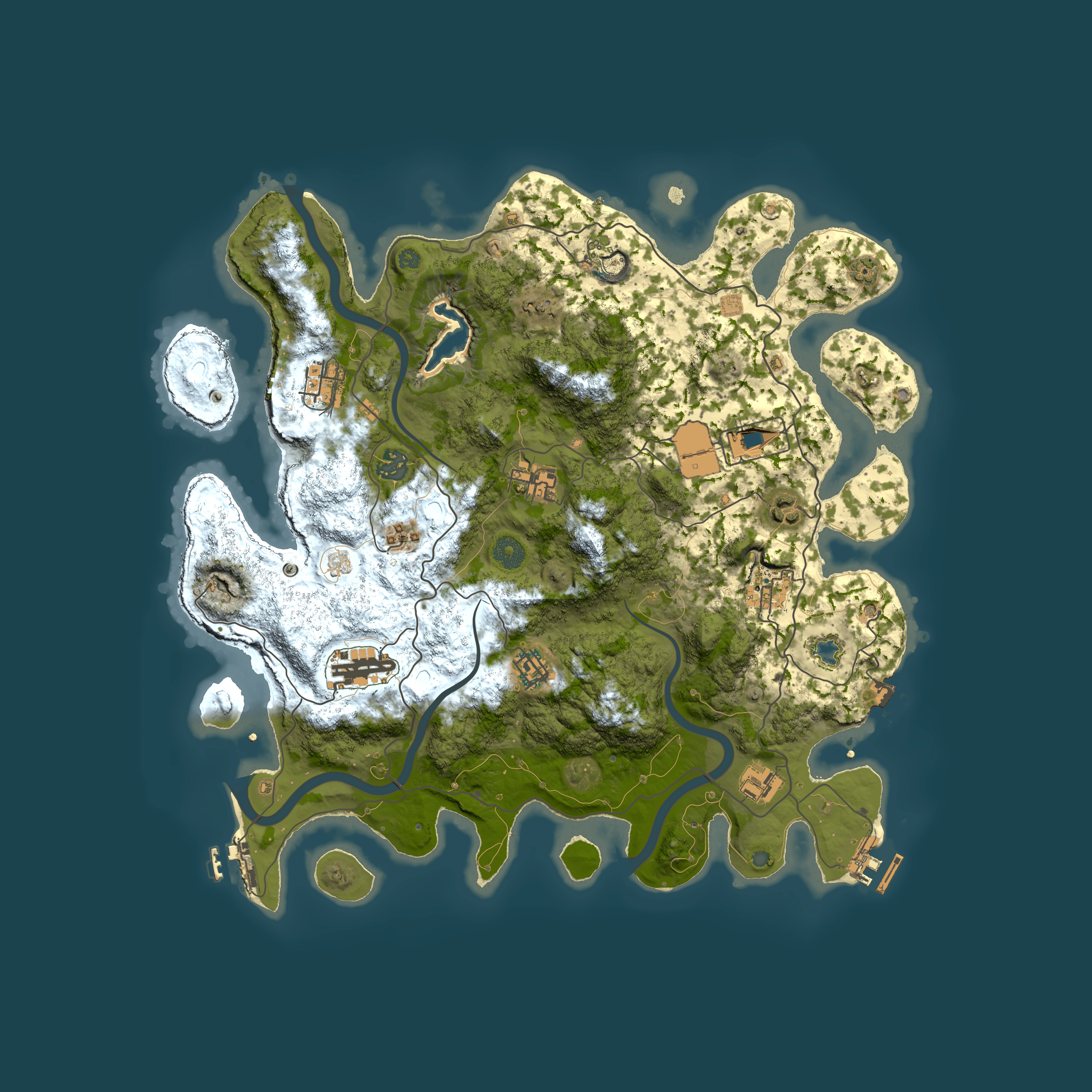 Full top-down render of Rust map seed 13771367, 4000x4000m