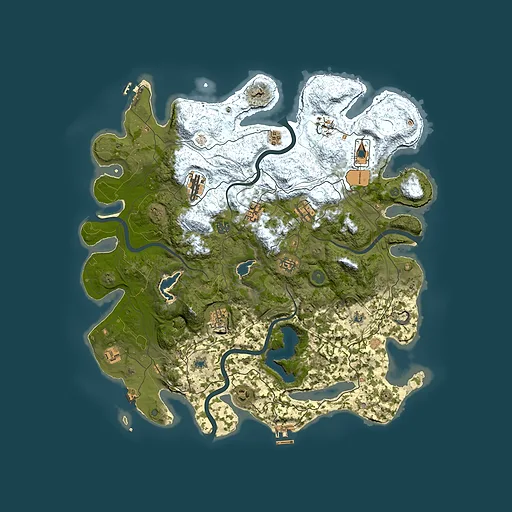 Rust map seed 430309390, 4500x4500m top-down preview
