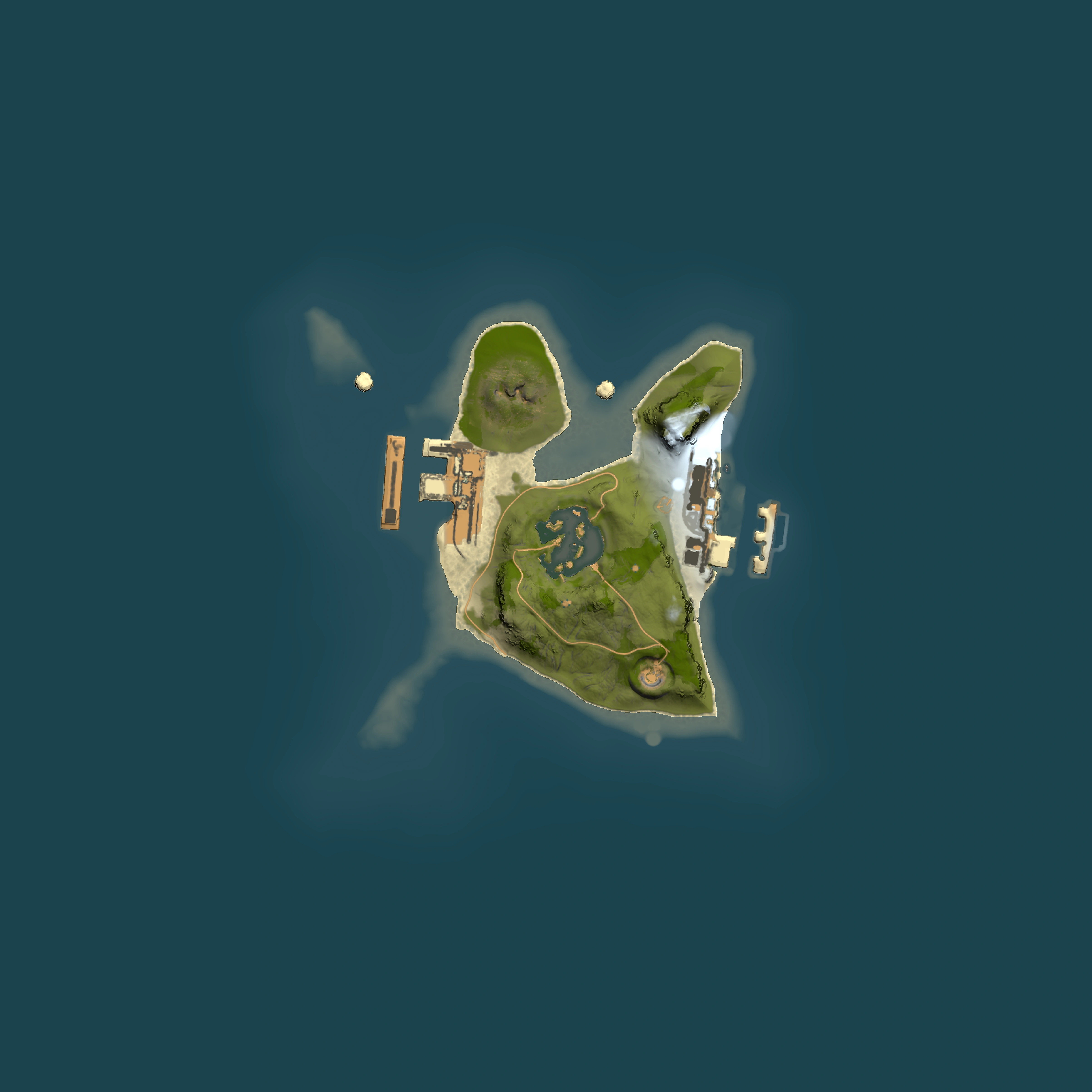 Full top-down render of Rust map seed 205254697, 1500x1500m