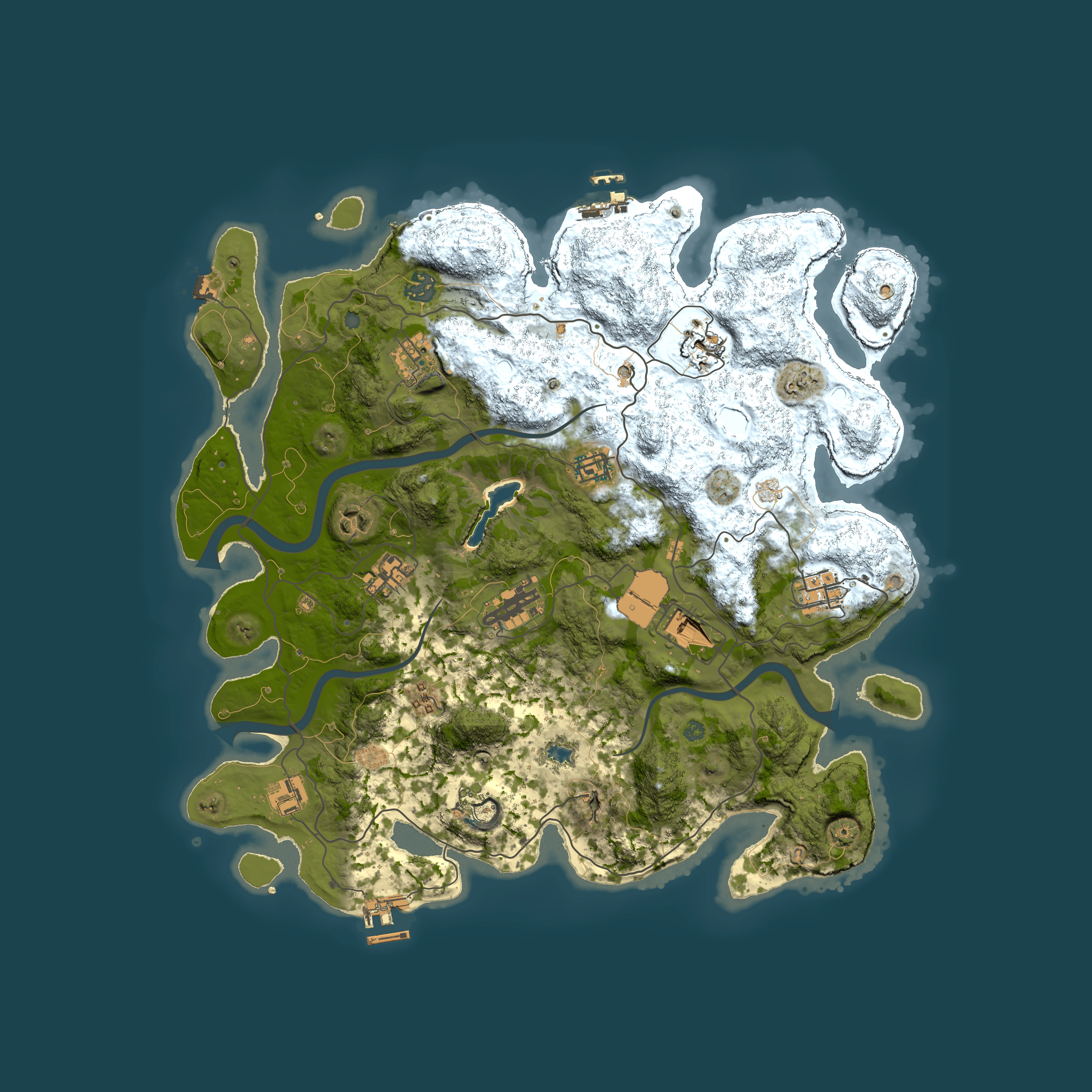 Full top-down render of Rust map seed 404199293, 4000x4000m