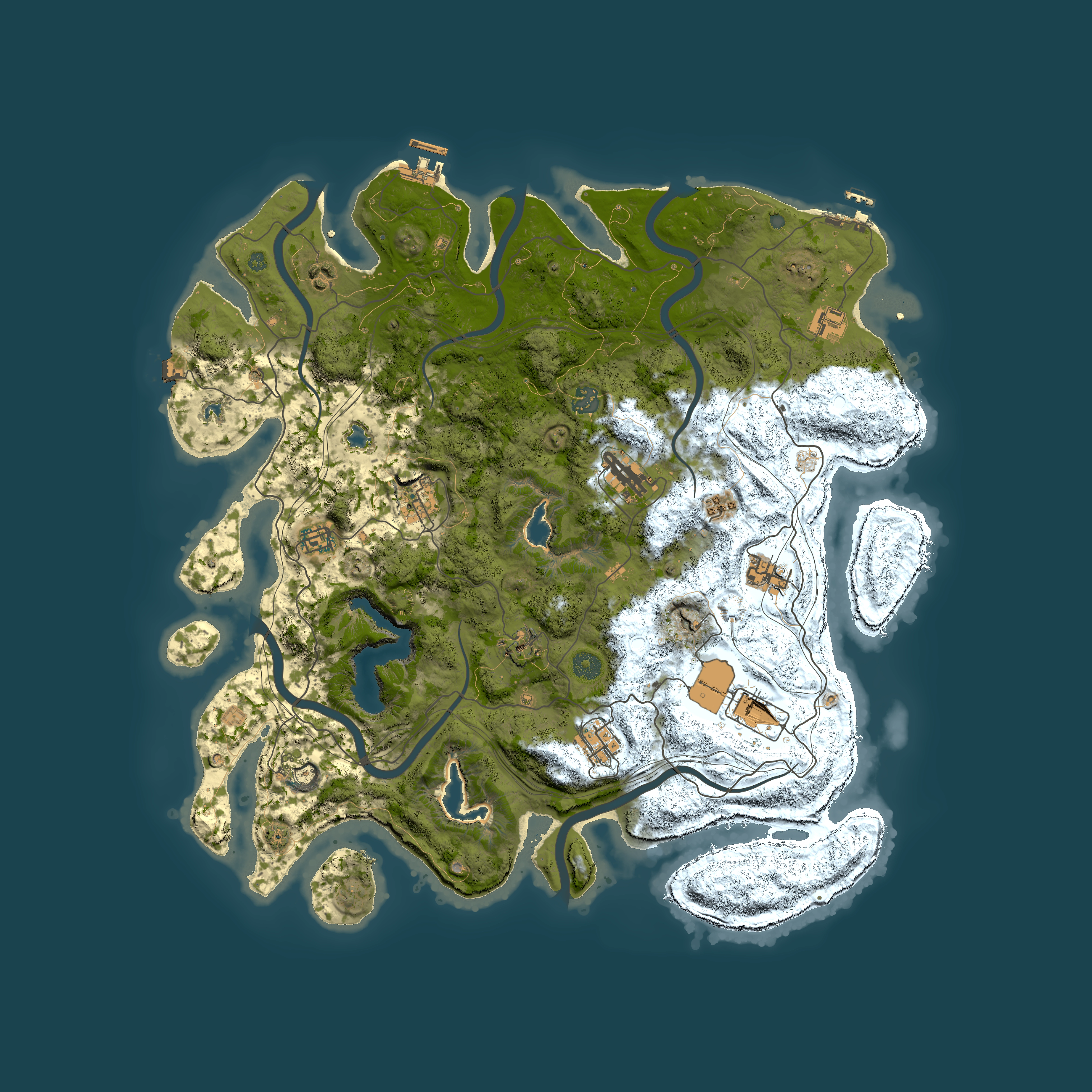 Full top-down render of Rust map seed 664562368, 4500x4500m